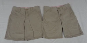 LOT OF 2 KHAKI TAN GIRLS UNIFORM SHORTS SIZE 8 #76 - Picture 1 of 5