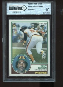 Tony Gwynn Rookie 1983 O-Pee-Chee #143 OPC RC Card MLB Padres GEM MINT 10 - Picture 1 of 2