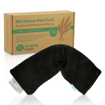 Amazing Health Unscented Wheat Bags Microwavable Heat Pack - Soft Black Fleece, - Image 1 of 4