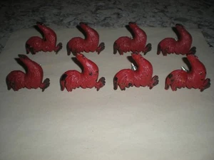 Vintage Rustic Metal Cast Iron Pulls Handles Red Rooster Cabinet Knobs Lot 8 - Picture 1 of 6