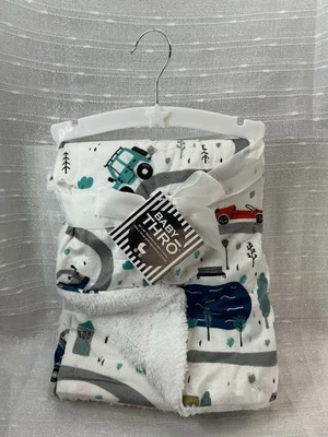 Thro Baby CONNOR CARS Manta Niños Camión Seguridad Lovey Blanco Sherpa Peluche NUEVO Foto 1 de 4