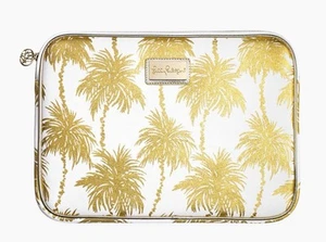 Lilly Pulitzer Laptop Notebook Tablet Tech Sleeve 15 Inch Padded Gold Palm Tree - Photo 1/3