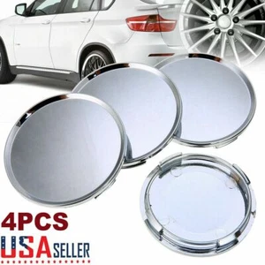 4x Universal 63mm 2.5" Car Wheel Hubs Center Caps Covers No Badge Emblem silver - Picture 1 of 5