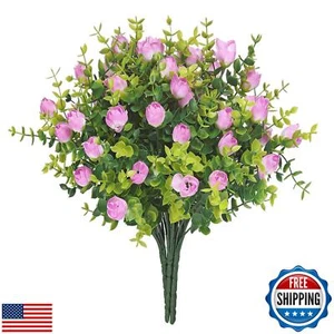 FAVOWREATH 6 Bunches Artificial Eucalyptus Fake Greenery Boxwood Stems Fake F - Picture 1 of 5