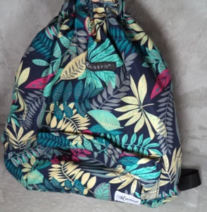 Zaino Risefit impermeabile con coulisse floreale borsa palestra zaino spiaggia - Foto 1 di 16