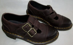 Zapatos Dr Marten Cuero Marrón IVY Doble Correa Hebilla Tacón Grueso Mujer Talla 9 - Imagen 1 de 11