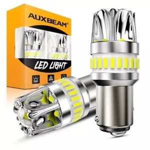 AUXBEAM 1157 2357 LED Turn Signal Light Bulb Anti Hyper Flash Super Bright White - Picture 1 of 12