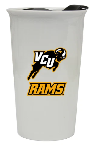VCU Rams Double Walled Ceramic Tumbler Set-NCAA Travel Mug 2pk Cover
