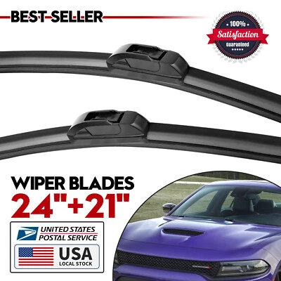 24in&21in Windshield Wiper Blades Bracketless For Chevrolet Uplander 2005-2008 - Imagem 1 de 4