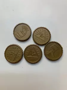 2002 Dungeon of Doom Game Pressman 5 Gold Coins Replacement Parts Pieces - Picture 1 of 1