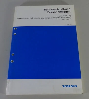 Manuale Officina Volvo 850 Illuminazione, Strumento & Elettr. Attrezzature Da 92 - Immagine 1 di 3