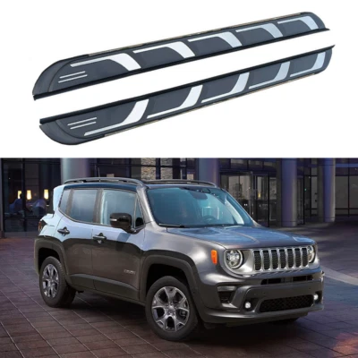 2 PIEZAS estriberas peldaños laterales aptos para Jeep Renegade 2015-2024 pedales fijos barra Nerf Foto 1 de 4