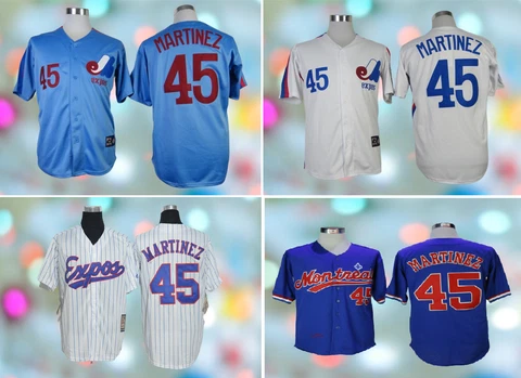 Men's Montreal Expo - #45 Pedro Martinez Cool Base Stitched Jersey Cover