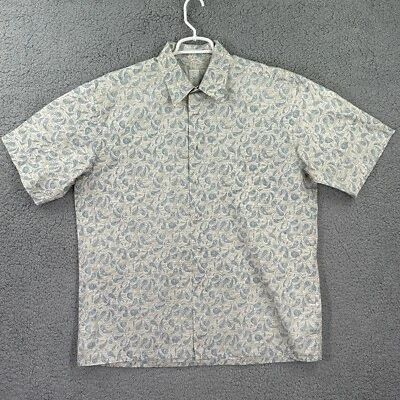 Burma Bibas Shirt Mens L Paisley Pattern 60 Singles Cotton Vintage Hong Kong - Image 1 of 4