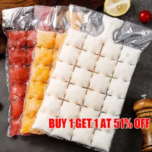 100x CLEAR ICE CUBE BAGS Fridge Freezer Plastic BBQ Party Cubes Maker - Picture 1 of 11