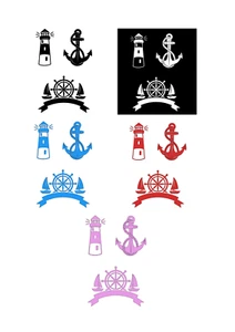 Bathroom Tile Wall Stickers LIGHTHOUSE ANCHOR WHEEL AND BOATS Decal Stickers - Picture 1 of 11