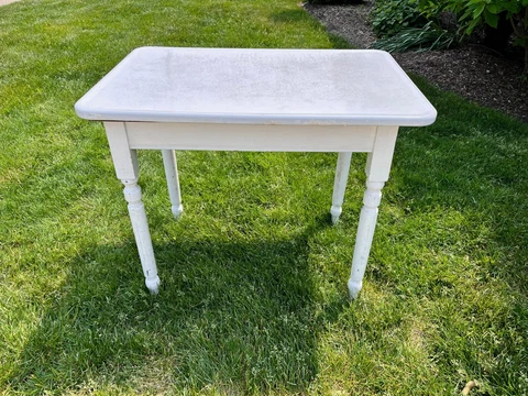 Vintage Porcelain Enamel Top Farm Table Cover