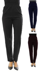 Schlupfhose Damen Hose Baumwolle Dehnbund Business Classic - Bild 1 von 6