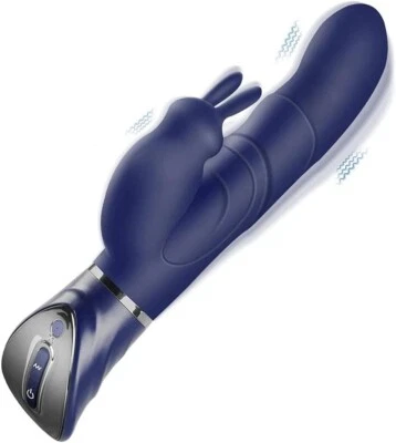 Vibrating G-spot Rampant Rabbit Vibrator Rechargeable Women Sex Toys Blue 13 CM - Image 1 of 4