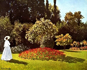 Woman in the garden by Claude Monet Giclee Fine Art Print Reproduction on Canvas - Picture 1 of 1