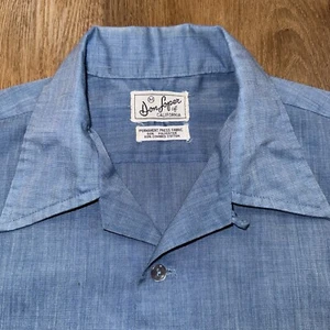 Vintage 60s Don Loper Shirt California Midcentury Loop Collar Atomic Mens Medium - Picture 1 of 19
