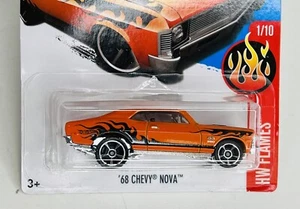 2016 Hot Wheels 1/10 HW Flames '68 Chevy Nova 350 Orange 61/365 DTX79 - Picture 1 of 6