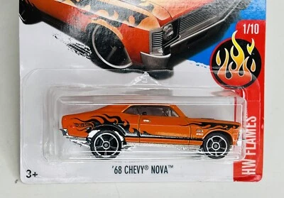 2016 Hot Wheels 1/10 HW Flames '68 Chevy Nova 350 Orange 61/365 DTX79 - Image 1 of 4