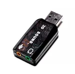 USB to Sound Adapter for Pc Mac Headphone Mic External Audio Converter Dongle Uk - Picture 1 of 7