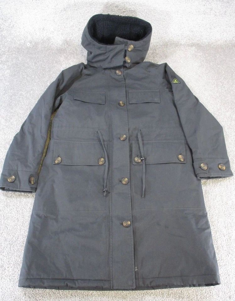 Chaqueta Barbour Lana Mujer 6 Gris Algodón Aislado Parka * Foto 1 de 4