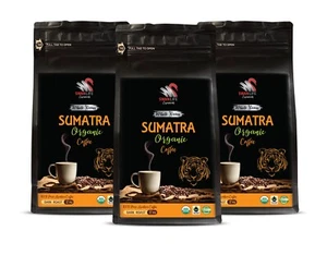 Organic arabica - SUMATRA ORGANIC COFFEE WHOLE BEANS - Fair trade coffee 3 Pack - Picture 1 of 7
