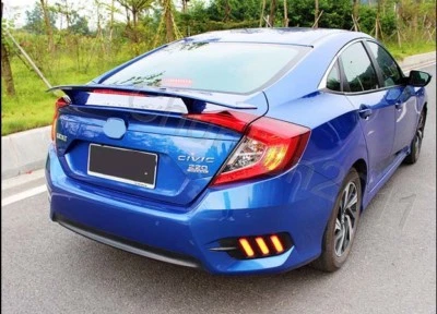 Alerón estilo fábrica ABS apto para Honda Civic 2016-2021 sedán luz sin pintar Foto 1 de 4