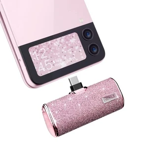 USB C Portable Charger, 4500mAh Ultra-Compact Small Power Bank, Sparkly Batte... - Picture 1 of 6