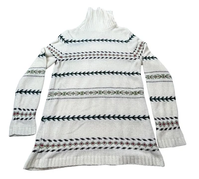 Vintage Russ Liz Claiborne Sweater Women Medium Cream Turtleneck Grannycore Cozy - Image 1 of 4