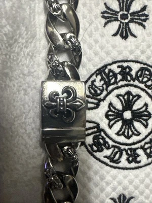 Chrome Hearts 2003 复古纯银古巴链式表带 7 英寸 — 第 1/4 张图片