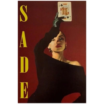Sade with Iconic Playing Card Pose Vintage Poster