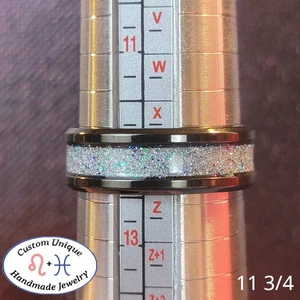 Ring Uni-Sex Mehrfarbig Mehrlagig Holografisch Glitzer Gebadet in UV Resin - Bild 1 von 3