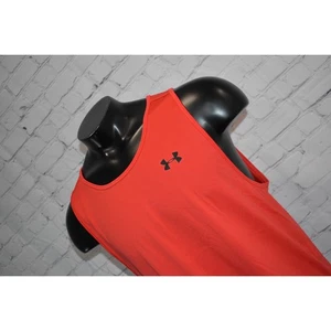 Under Armour Gym Shirt Tanktop Tech Tank Mens Size Large Hot Red HeatGear - Picture 1 of 7