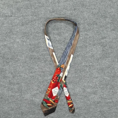 Tabasco Tie Mens Chili Pepper Bottle Novelty Necktie Silk Hot Sauce Graphic Fun - Image 1 of 4