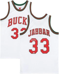 Kareem Abdul-Jabbar Milwaukee Bucks Signed White M&N Replica 1970-71 Jersey - Picture 1 of 6