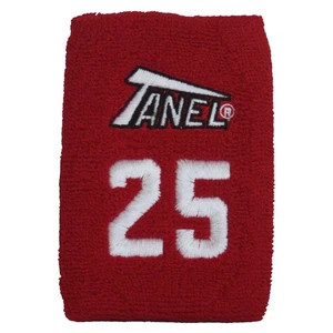 Tanel 360 Custom Baseball/Softball Wristbands - Red - #25 - Picture 1 of 1