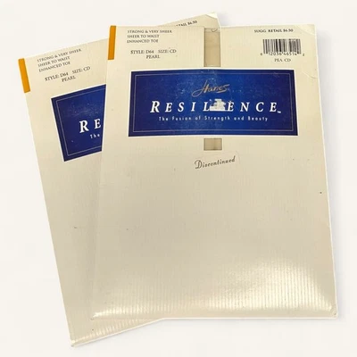 Pantimedias Hanes Resilience fuertes y muy transparentes 2 pares talla CD D64 PERLA de colección 1995 Foto 1 de 4