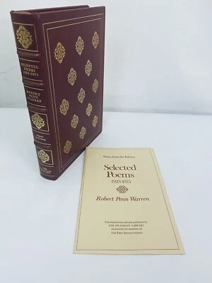 Franklin Library Frist Edition Society Selected Poems Robert Penn Warren 1976 - Image 1 of 4