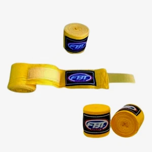 Hand Wraps Wrist Eastic HW1 FBT Vintage 180cm Semi Yellow Boxing New Hand Wraps - Picture 1 of 6
