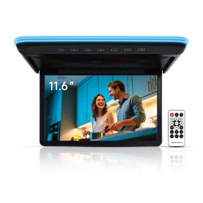 11.6" LED TFT Car Roof Ceiling Screen Flip Down Overhead Monitor USB HDMI 1080P - Image 1 of 4