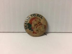 Vintage Weihnachtsmann Gesundheit für alle Rotes Kreuz Button Pin Pinback -- "Sammlerstück" - Bild 1 von 6