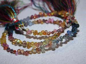 30 Ct Natural Multi Sapphire Gemstone Beads, 3x2 mm - Picture 1 of 6