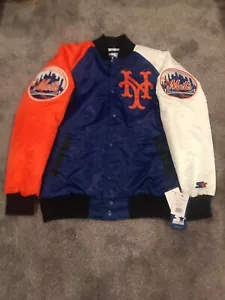 Starter New York Mets MLB Varsity Satin Full-Snap Jacket Mens Size XL - Picture 1 of 7