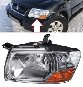 FRONT LEFT HALOGEN HEADLIGHT LAMP FITS FOR MITSUBISHI PAJERO 2003-2006 - Picture 1 of 7