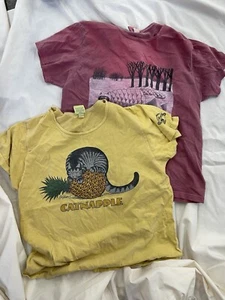 T-shirt vintage Crazy Shirts B Kliban gatti Hawaii double face taglia S ananas H08 - Foto 1 di 8