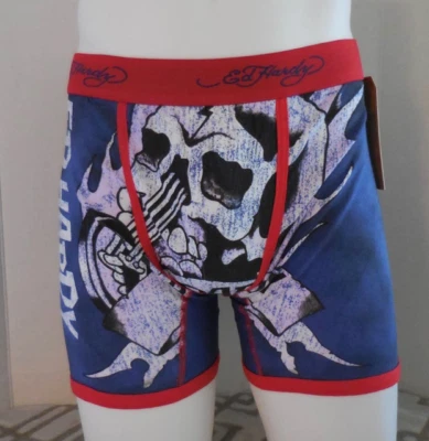 Calzoncillos boxer Ed Hardy Rock calavera negros para hombre rojos pequeños Foto 1 de 3